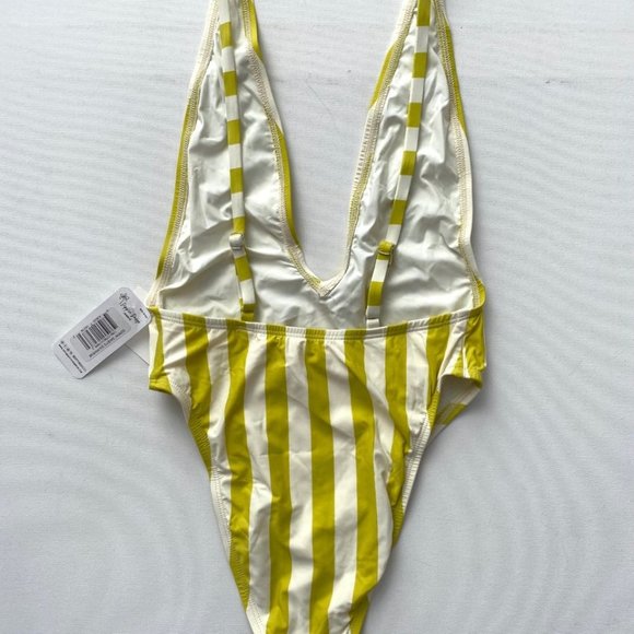 Dippin Daisy's  Striped Swimsuit Lime / White - Picture 4 of 4